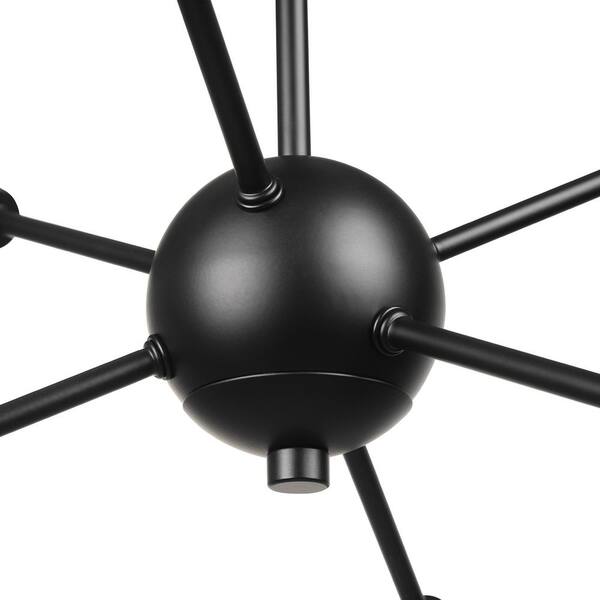 Emmanuelle 19.25 in. 6-Light Matte Black Semi-Flush Mount Ceiling Light