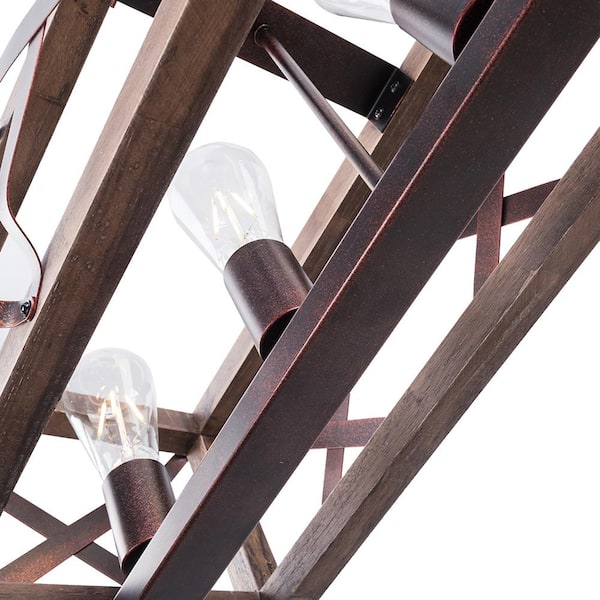 Madison 5-Light Wood Kitchen Island Linear Pendant