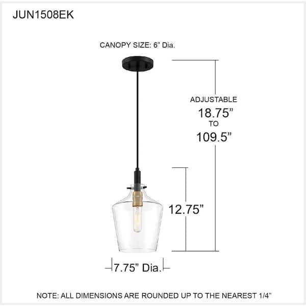 June 1-Light Earth Black Mini Pendant