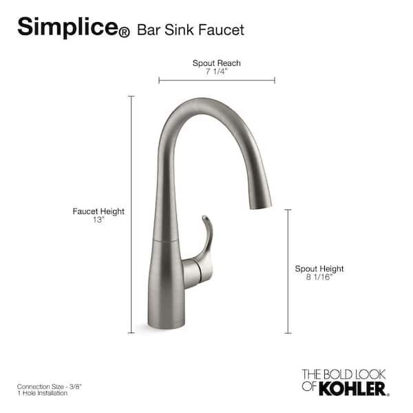 Simplice Single-Handle Bar Faucet in Vibrant Stainless