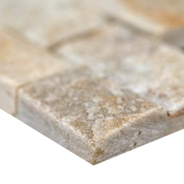 Arctic Golden Splitface Ledger Panel 6 in. x 24 in. Quartzite Wall Tile (6 sq. ft. / case)