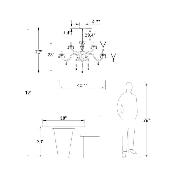 Atlanta 18-Light Clear Candle Style Classic/Traditional Chandelier with Crystal Accents