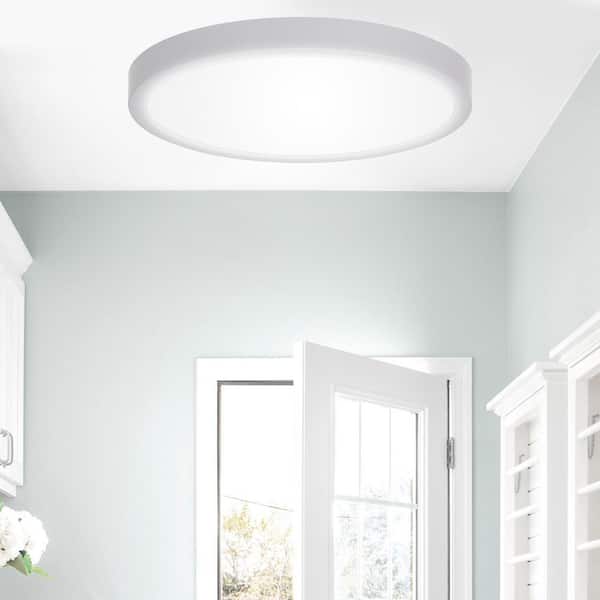 11.81 in. 28W White Round Integrated LED Modern Flush Mount,4000K Natural White