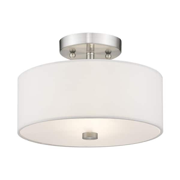 Mercury 2 Light Brushed Nickel Flush Mount