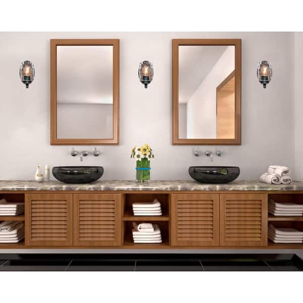 Barnwell 1-Light Textured Iron and Barnwood Wall Mount Sconce