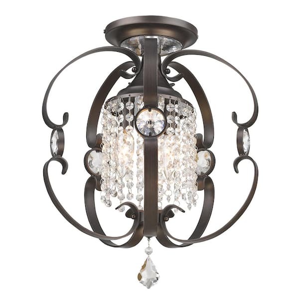 Ella EB 3-Light Brushed Etruscan Bronze Semi-Flush Mount Light