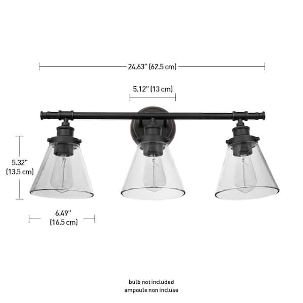 Parker 3-Light Oil Rubbed Bronze 5-Piece All-In-One Bath Light Set