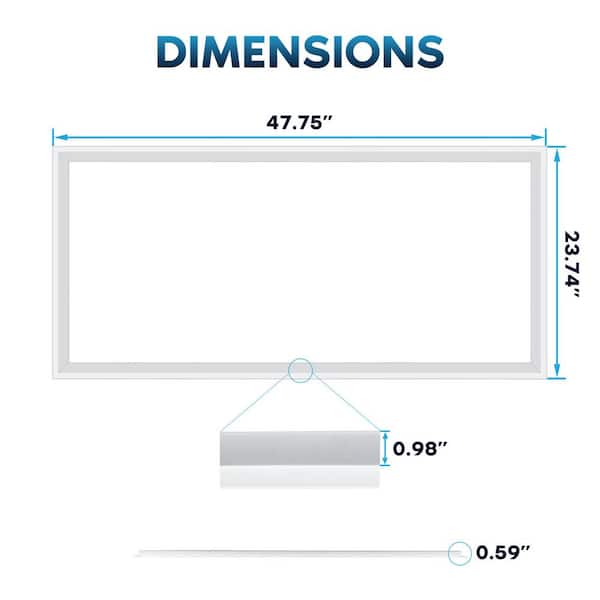 2 ft. x 4 ft. Frame LED Panel Lights, 5CCT, 5200/6500/7800 Lumens, 40W/50W/60 Watt, Dimmable, Damp Rated, ETL 4 Pack