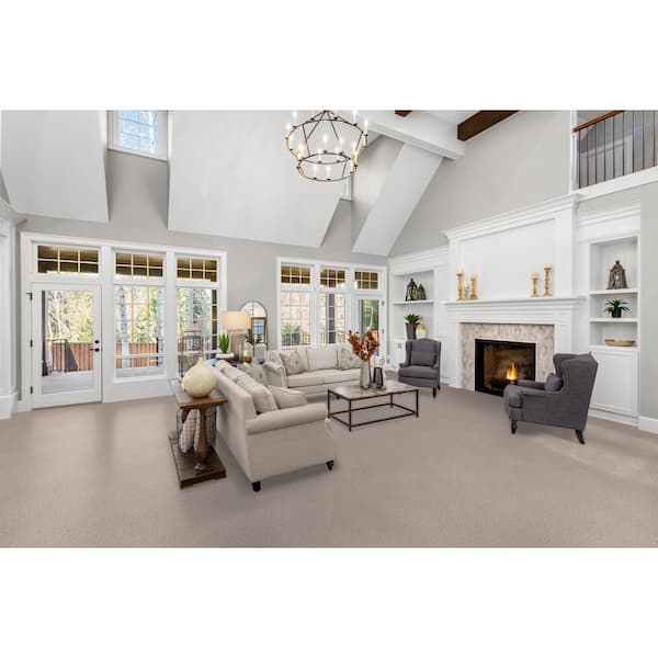 Lucky Penny  - Karma - Gray 40 oz. SD Polyester Texture Installed Carpet