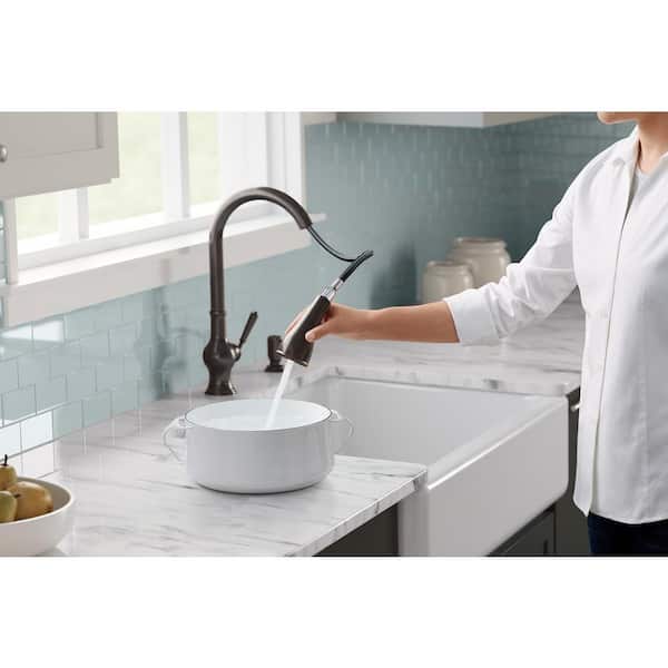 Capilano Single-Handle Pull-Down Sprayer Kitchen Faucet with Boost Technology in Oil-Rubbed Bronze