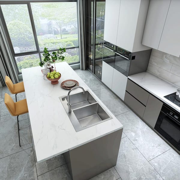 304 Stainless Steel 18 Gauge 33 in. Double Bowl Drop-In Kitchen Sink