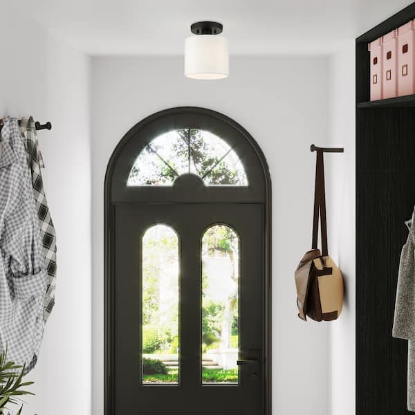 Mercury 1 Light Black Semi Flush Mount