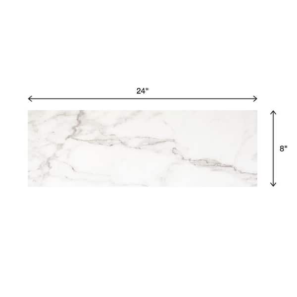 LuxeCraft Calacatta Gold Marble 8 in. x 24 in. Glazed Ceramic Wall Tile (13.3 sq. ft./Case)