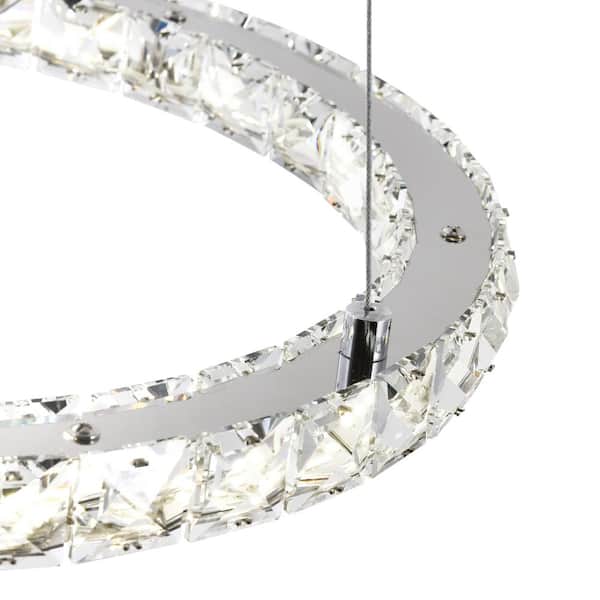 Ring LED Chandelier With Chrome Finish