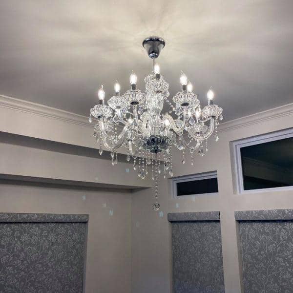 Atlanta 12-Light Clear Candle Style Traditional Chandelier with Crystal Accents