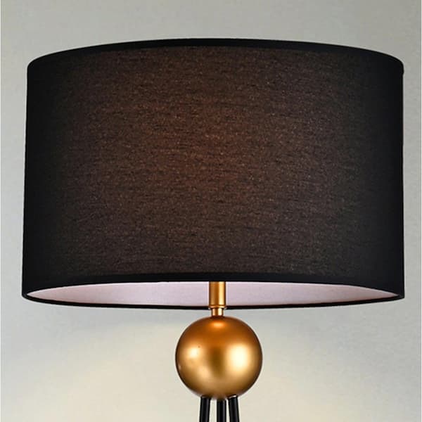 Kirsten 69 in. 1 - Light Indoor Gold and Black Finish Floor Lamp with Light Kit