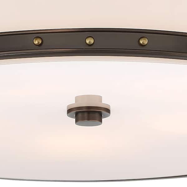 200-Watt Equivalence 20.25 in. Harvard Court Bronze Integrated LED Flush Mount