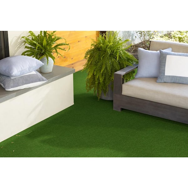 Toulon 12 ft. Wide x Cut to Length Indoor/Outdoor Meadow Artificial Grass