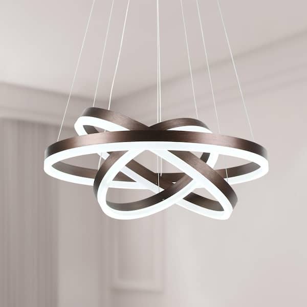 Carson 3-Light Integrated LED Brown Chandelier