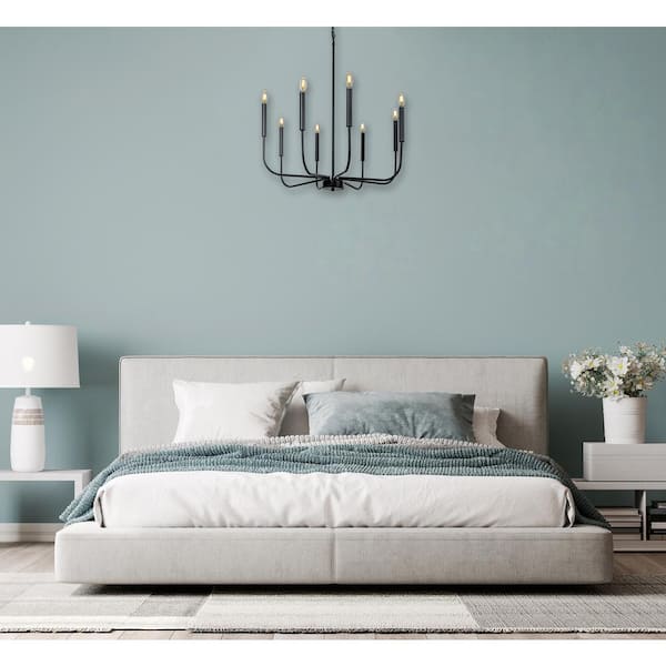 Louis 8-Light Black Candlestick Chandelier