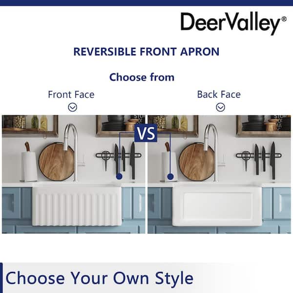 Perch 24 in. Farmhouse Apron Front Single Bowl Kitchen Sink in White Ceramic, Grid and Strainer Included