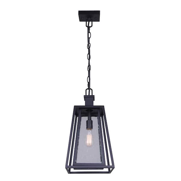 Grove 1-Light Matte Black Outdoor Pendant Light