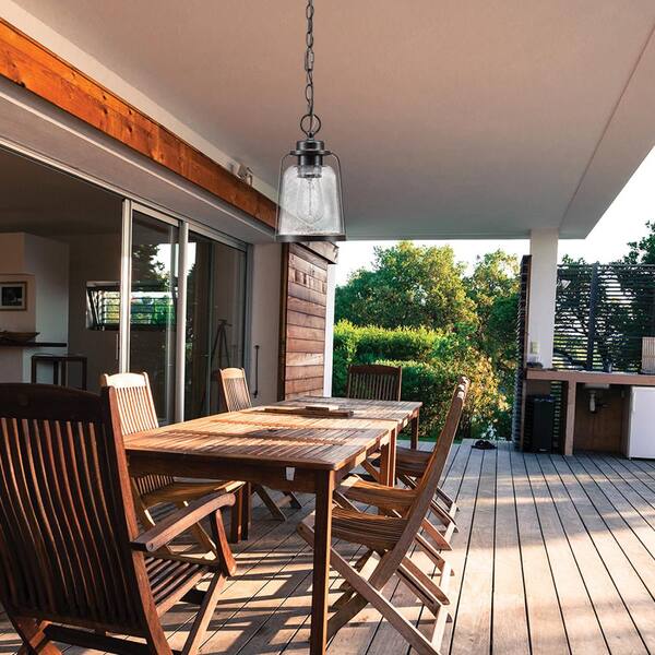 Roth 1-Light Oil Rubbed Bronze Outdoor Indoor Hanging Pendant