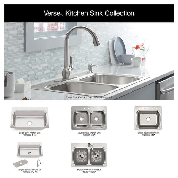 Verse Stainless Steel 25 in. Single Bowl Drop-In Kitchen Sink
