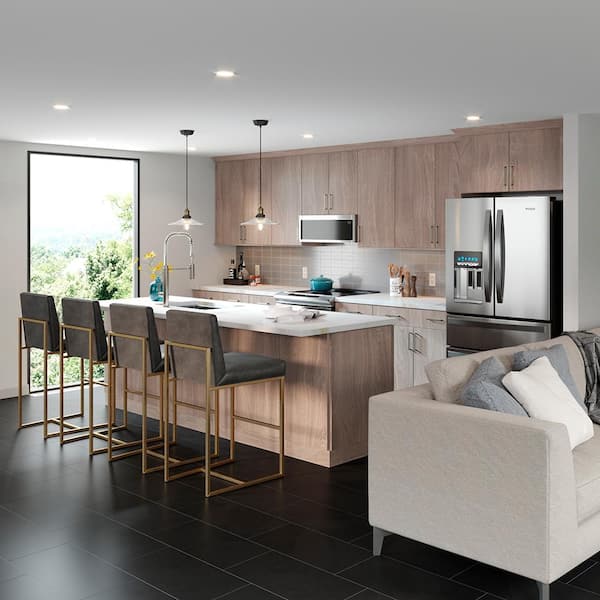 Designer Series Edgeley Assembled 36x30x12 in. Wall Open Shelf Kitchen Cabinet in Driftwood