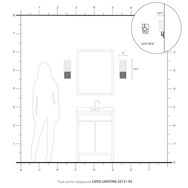 Meridian 1-Light English Bronze ADA Wall Sconce