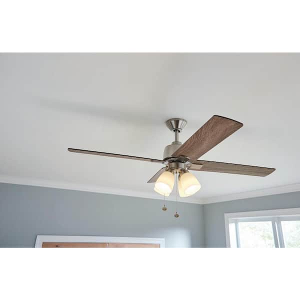 Malone 54 in. LED Brushed Nickel Ceiling Fan with Light Kit
