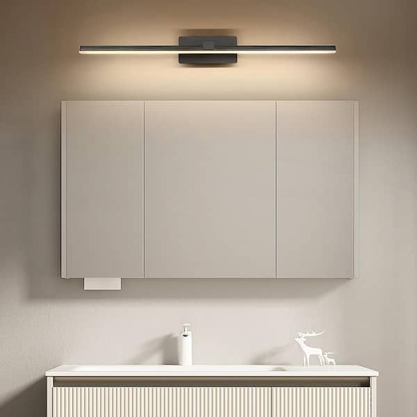 Nimbus 23.6 in. 1-Light Black Modern Minimalist LED Wall Sconce