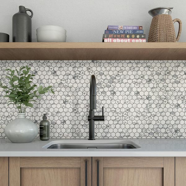Lamora Capri 12 in. x 10 in. Glazed Ceramic Hexagon Mosaic Tile (0.81 sq. ft./each)