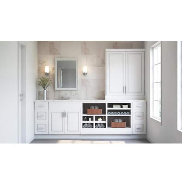 12 in. W x 30 in. H Matching Wall Cabinet End Panel in Satin White (2-Pack)