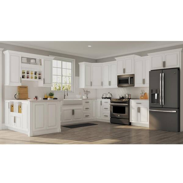 Hampton 36 in. W x 24 in. D x 34.5 in. H Assembled Accessible ADA Sink Base Kitchen Cabinet in Satin White without Shelf