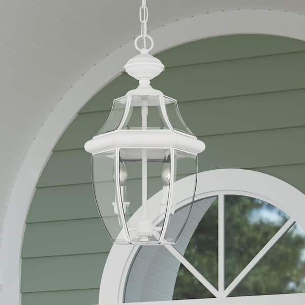 Monterey 2 Light White Outdoor Pendant Lantern