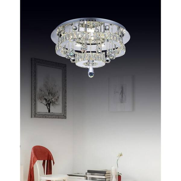 Cascata LED Flush Mount With Chrome Finish