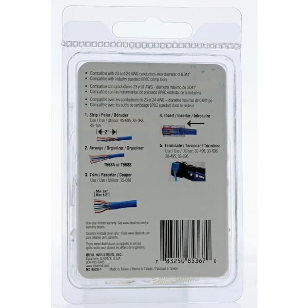 CAT 6 Single Piece Modular Plug (25-Pack)