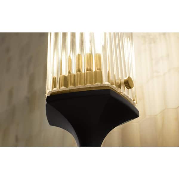 Occasion 1-Light Black with Brass Trim Wall Sconce