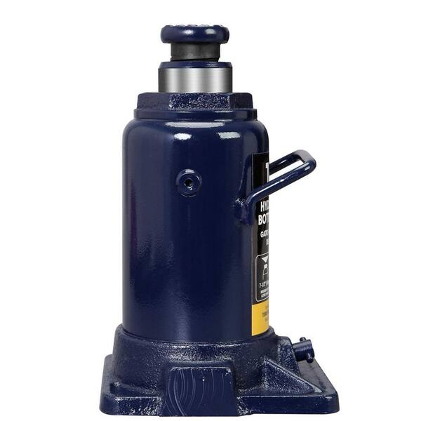 12-Ton Low Profile Hydraulic Welded Heavy Duty Bottle Jack, Blue