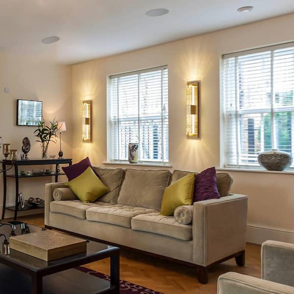 Modern 1-Light Gold Dimmable LED Wall Sconce Wall Lighting with Crystal Bubble Glass Shade