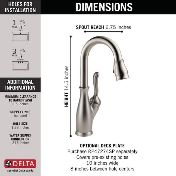 Leland Single-Handle Bar Faucet with MagnaTite Docking in SpotShield Stainless