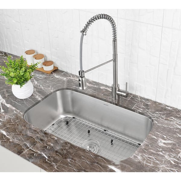 30 in. Single Bowl Undermount 16-Gauge Stainless Steel Kitchen Sink