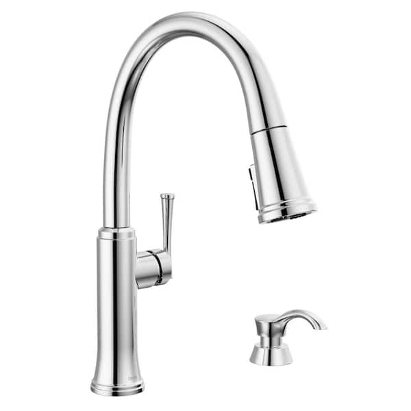 Eldridge Single-Handle Pull Down Sprayer Kitchen Faucet with ShieldSpray Technology in Polished Chrome