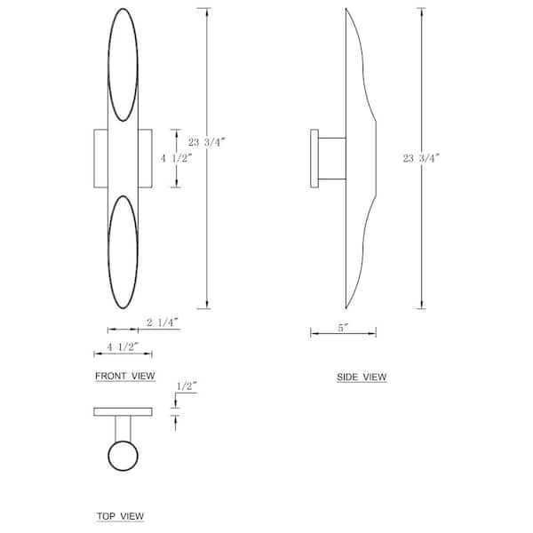 2-Lights Matte Black and Gold Die-casting Aluminum Wall Sconce Vanity light