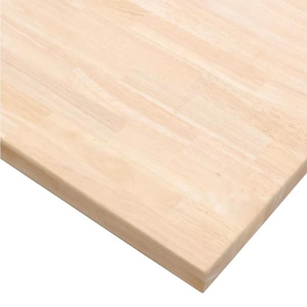 6 ft. L x 25 in. D Unfinished Hevea Solid Wood Butcher Block Countertop With Eased Edge