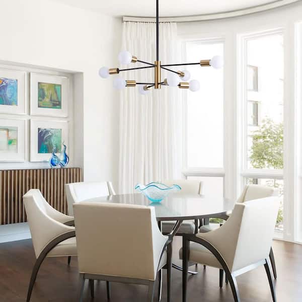 8-Light Modern Sputnik Gold Chandelier Industrial Pendant Ceiling Light