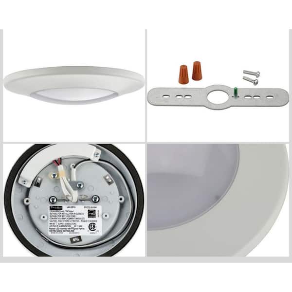 7-1/2 in. LED Slim Flush Mount 17-Watt White Integrated LED Surface Mount
