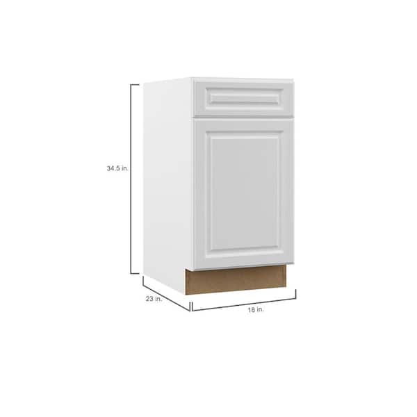 Designer Series Elgin Assembled 18x34.5x23.75 in. Base Kitchen Cabinet in White