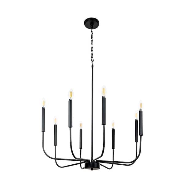Louis 8-Light Black Candlestick Chandelier